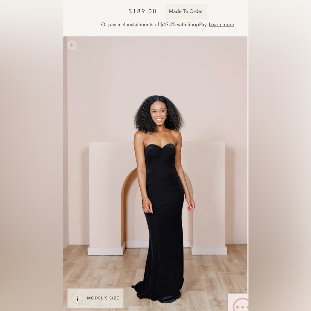 Revelry Bridesmaids Dress - Quinn - Black Velvet